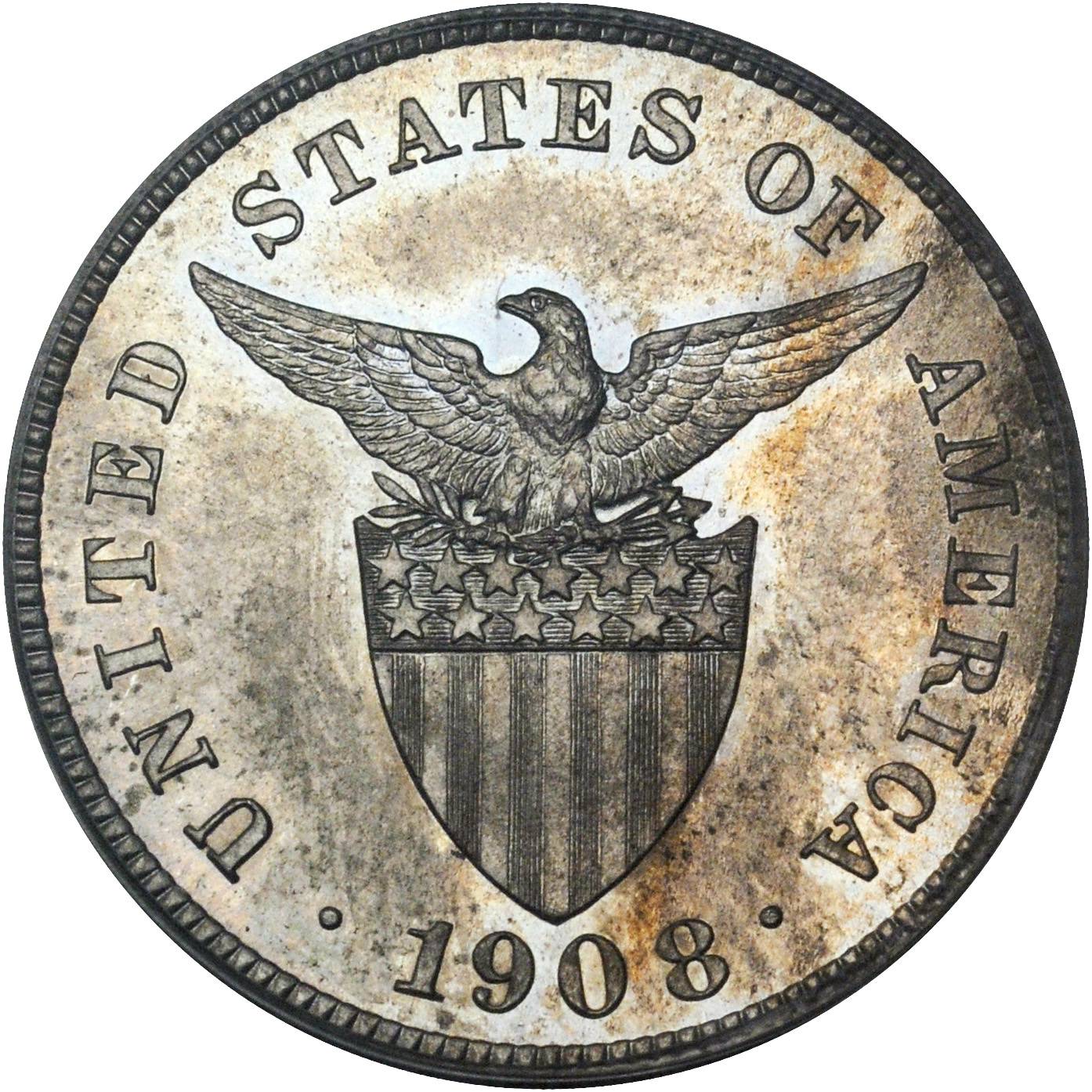 image for: PHILIPPINES. 5 Centavos, 1908. PCGS PROOF-64.