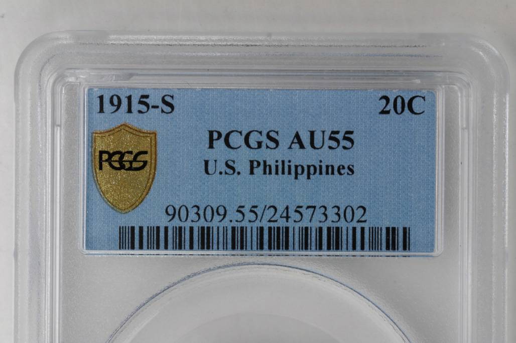 image for: PHILIPPINES. 20 Centavos, 1915-S. PCGS AU-55 Secure Holder.