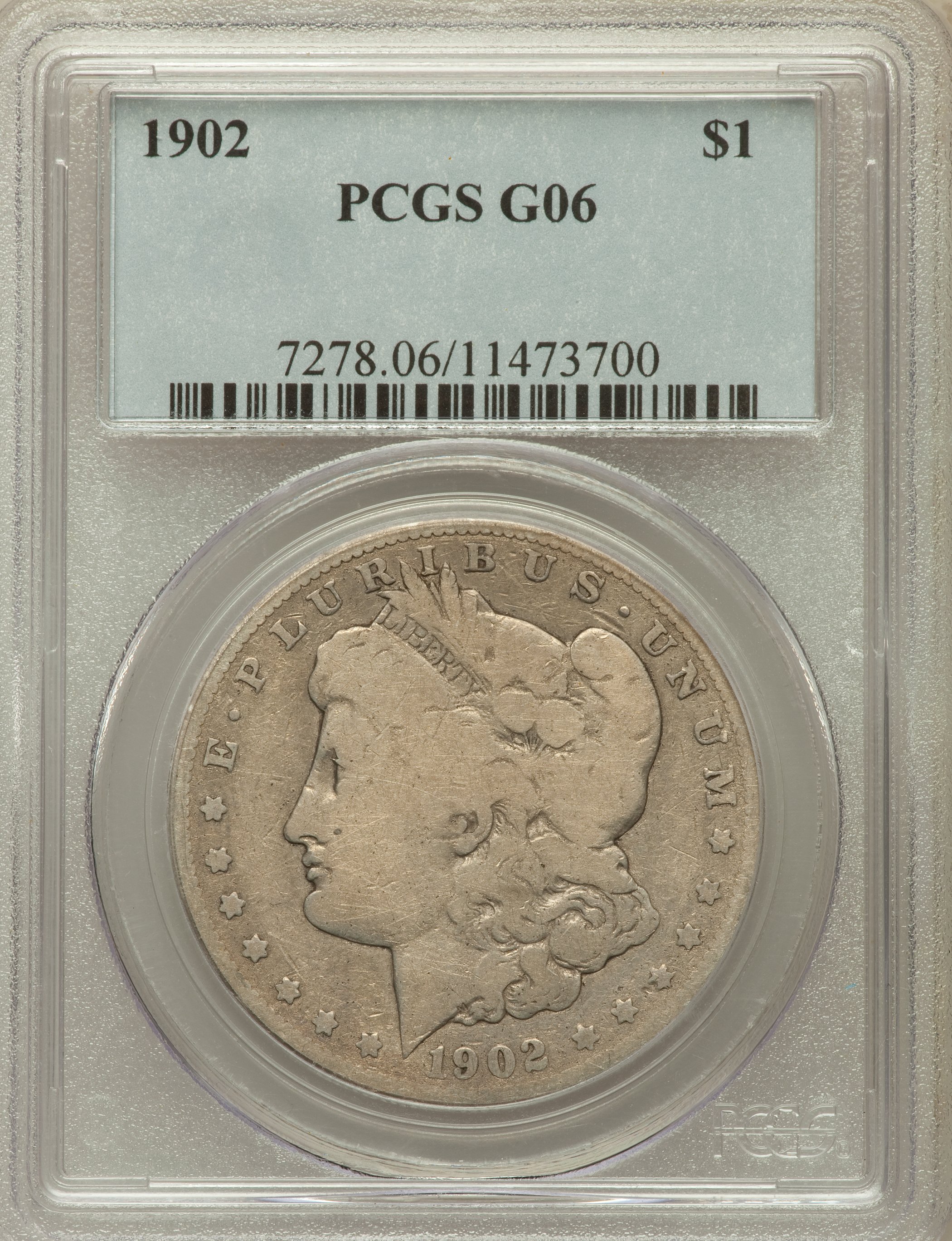 1902 $1 Good 6 PCGS. PCGS Population (3/6989). NGC Census: (0/5235). Mintage: 7,994,777. Numismedia Wsl. Price for problem ...
