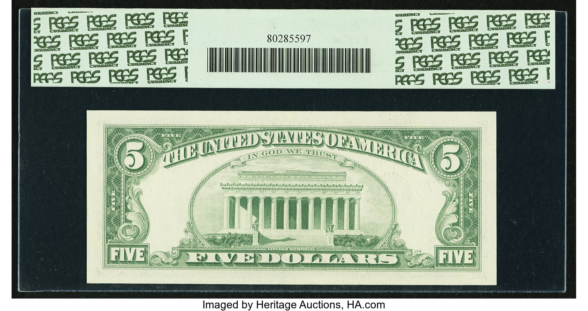image for: Fr. 1969-G $5 1969 Federal Reserve Note. PCGS Gem New 65PPQ....
