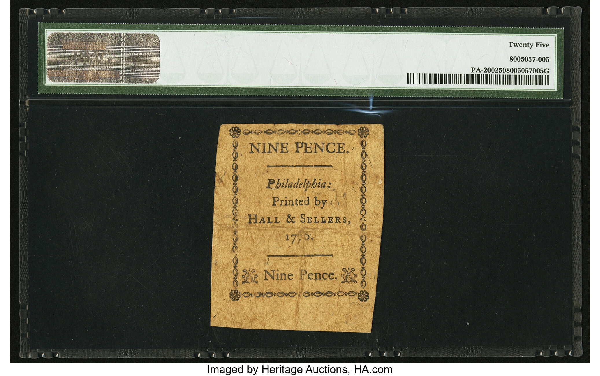 image for: Pennsylvania April 25, 1776 9d PMG Very Fine 25....