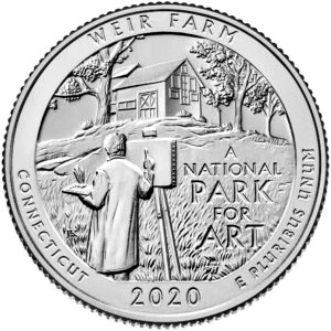 image for: 2020-P Weir Farm 25c MS (812430)