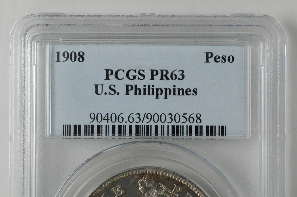 image for: PHILIPPINES. Peso, 1908. PCGS PROOF-63.