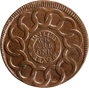 image for: 1787 Fugio Copper. Pointed Rays. Newman 11-A, W-6780. Rarity-6. UNITED Above, STATES Below. MS-63 BN (PCGS).