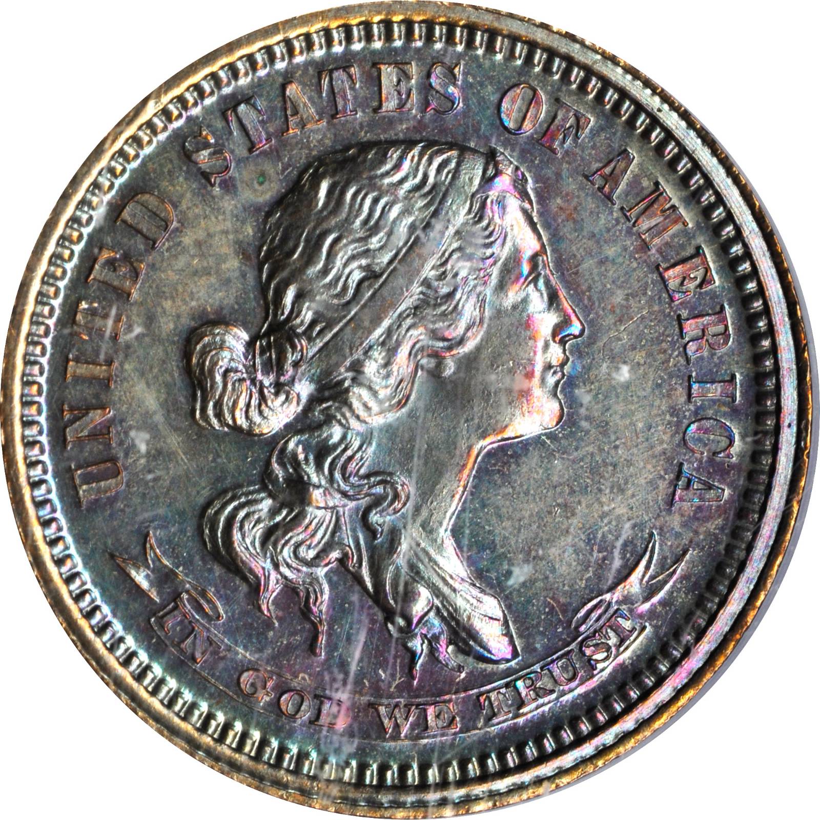 image for: 1870 Pattern Dime. Judd-870, Pollock-966. Rarity-7+. Copper. Plain Edge. Proof-64 BN (PCGS).