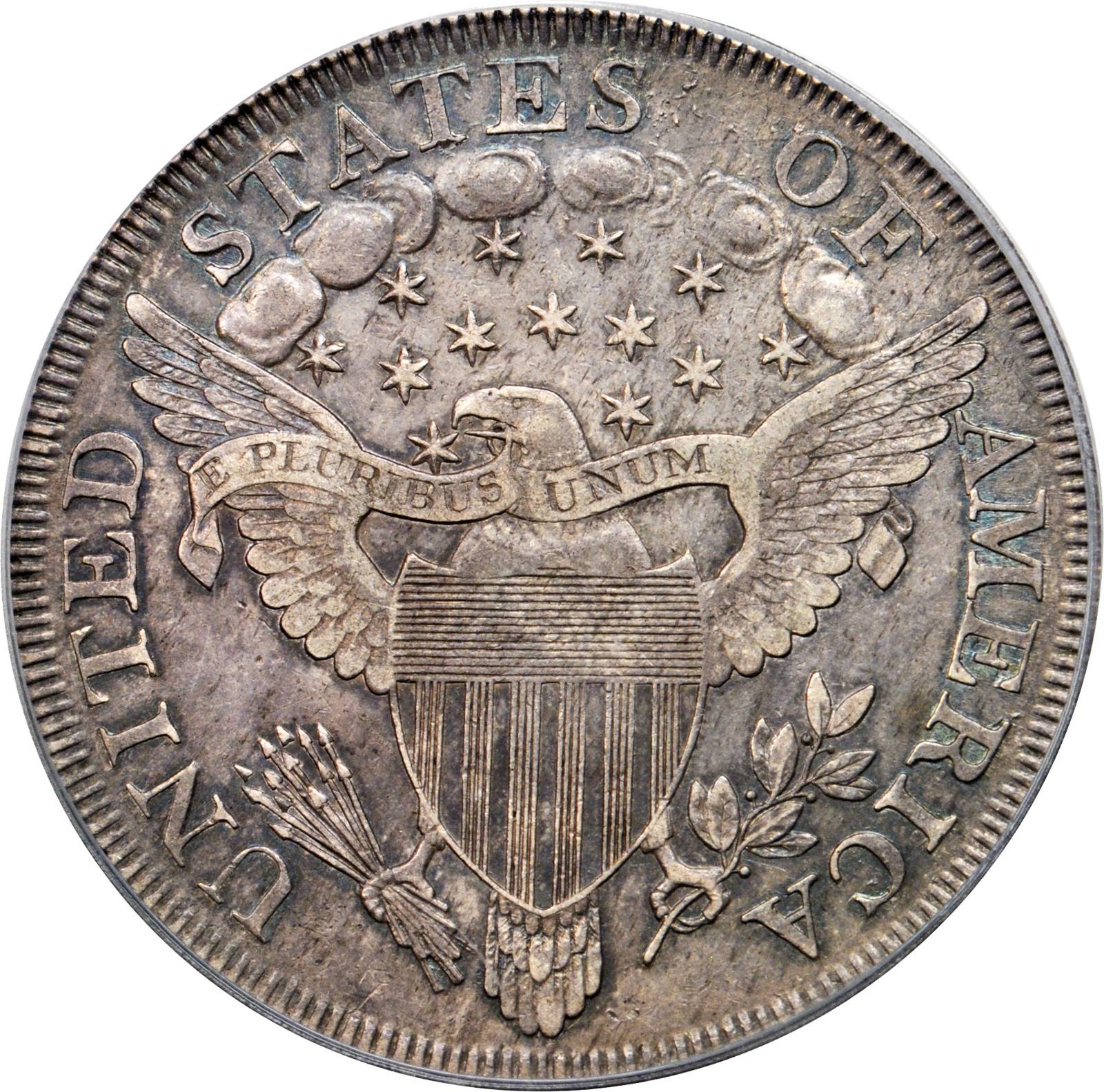 image for: 1800 Draped Bust Silver Dollar. B-15, BB-195. Rarity-4. 10 Arrows. EF-40 (PCGS).