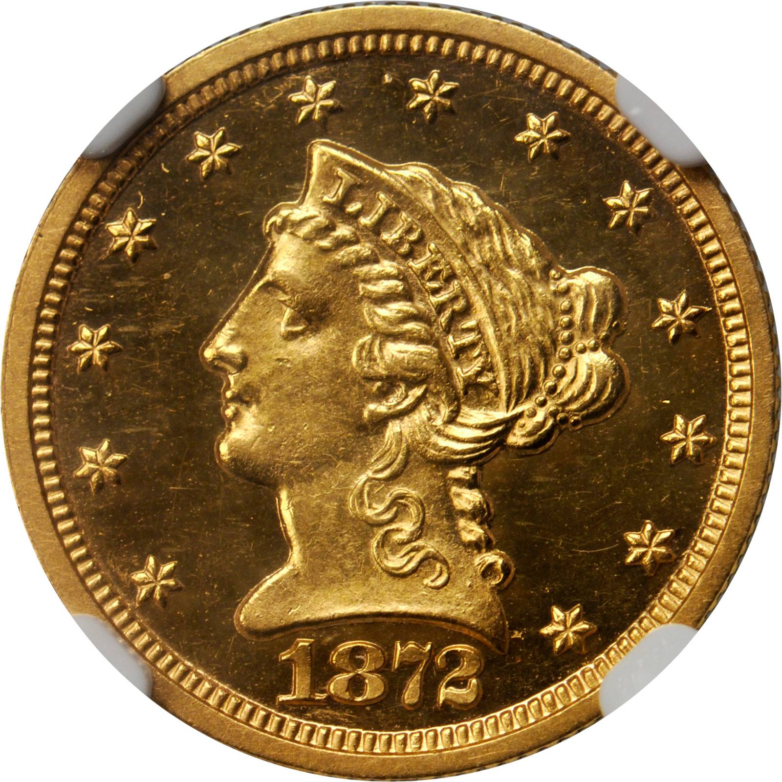 image for: 1872 Liberty Quarter Eagle. Proof-64 Cameo (NGC). CAC.