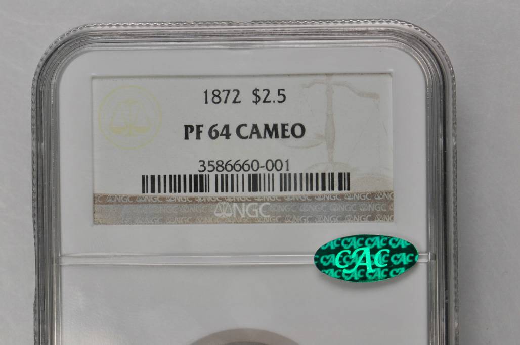 image for: 1872 Liberty Quarter Eagle. Proof-64 Cameo (NGC). CAC.