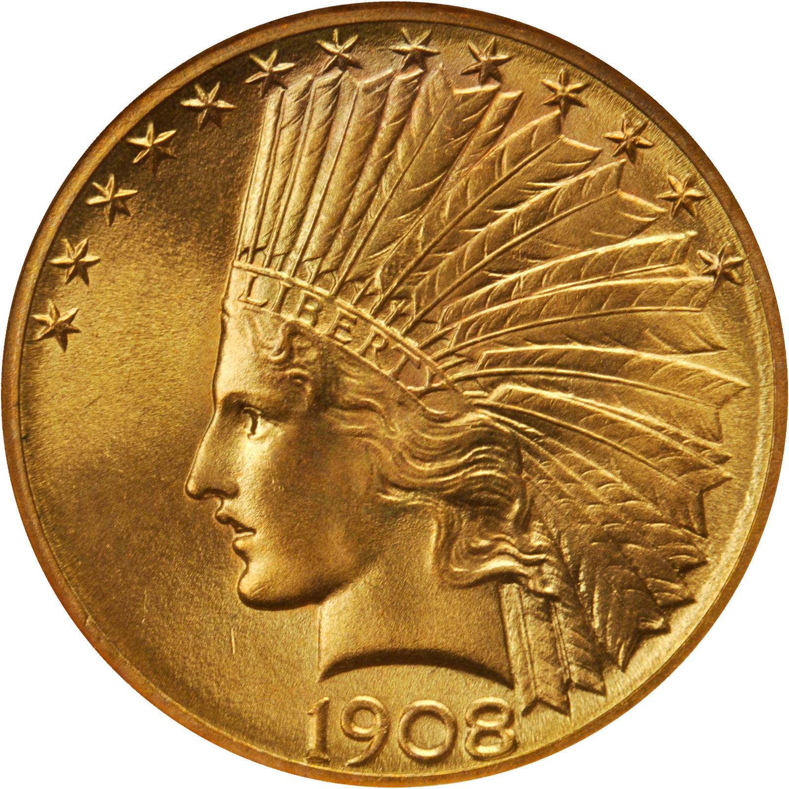 1908-S Indian Eagle. MS-69 (NGC).