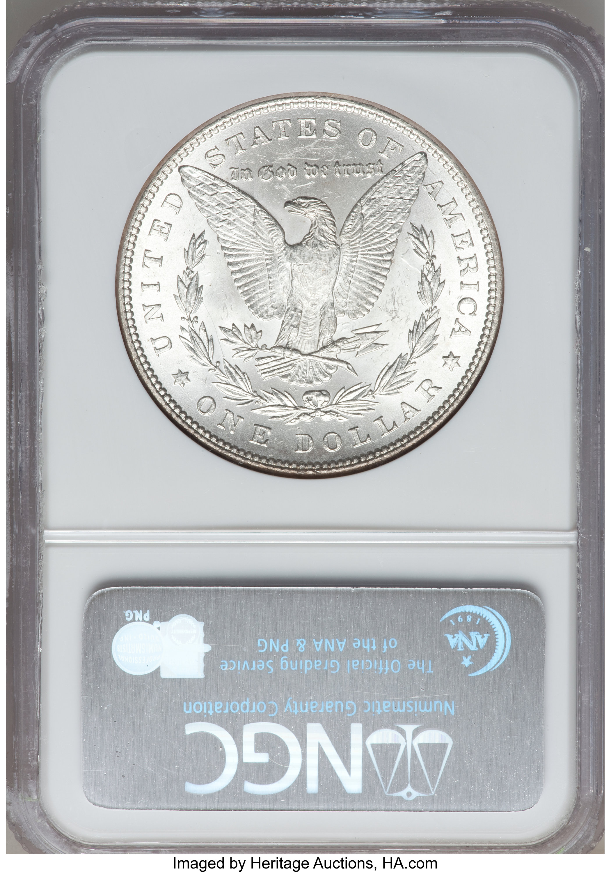 image for: 1884 $1  Clash "E" Vam-2A MS64 NGC.  Hot-50. NGC Census: (0/0). PCGS Population (40/17)....