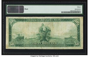 image for: Fr. 1040 $50 1914 Federal Reserve Note PMG Choice Fine 15 Net....