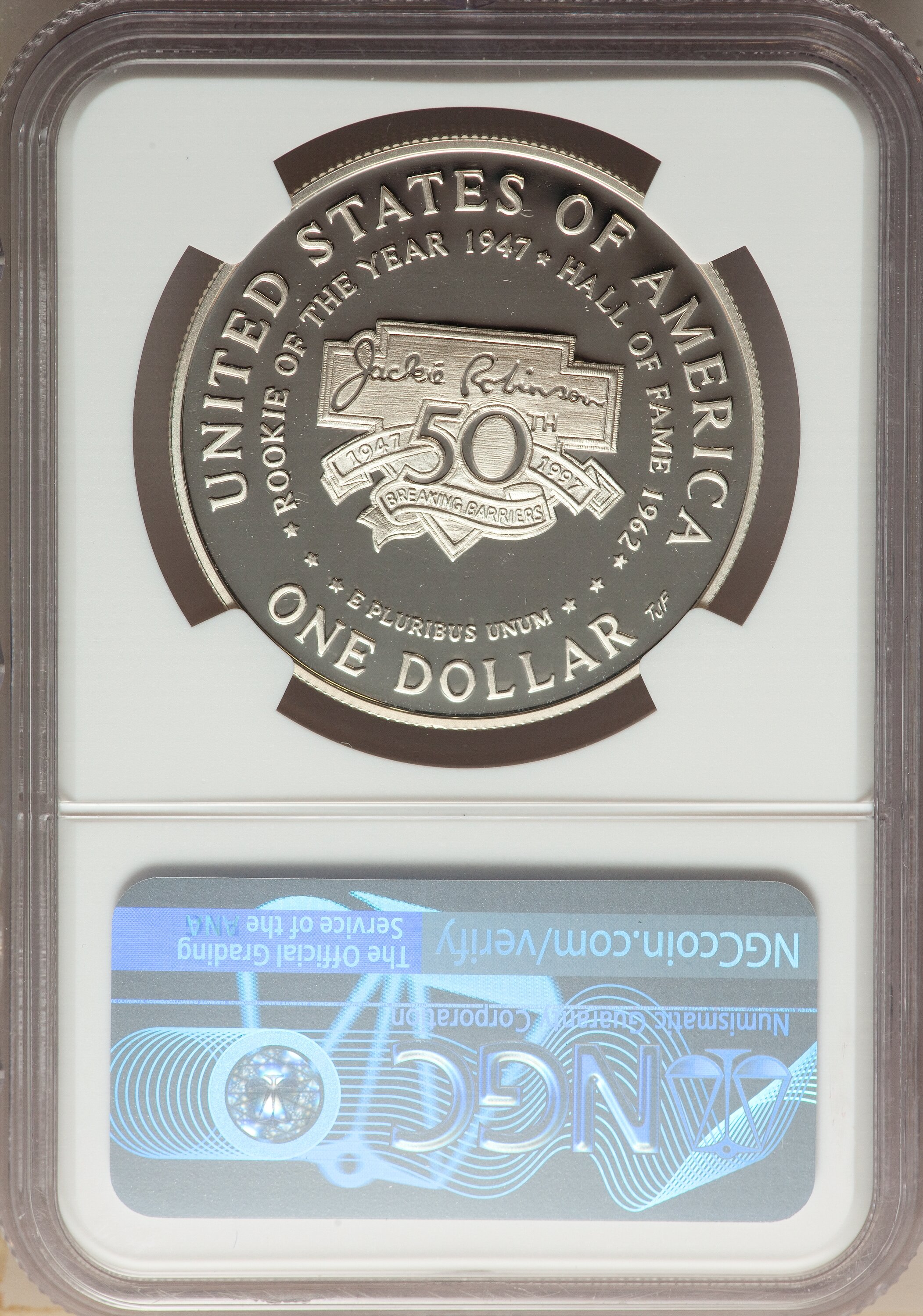 1997-S S$1 Jackie Robinson PR DCAM PR70 DCAM thumbnail 9