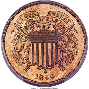 image for: 1864 2C Large Motto PR66 Red Cameo PCGS. CAC....