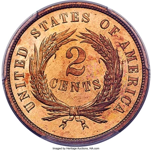image for: 1864 2C Large Motto PR66 Red Cameo PCGS. CAC....