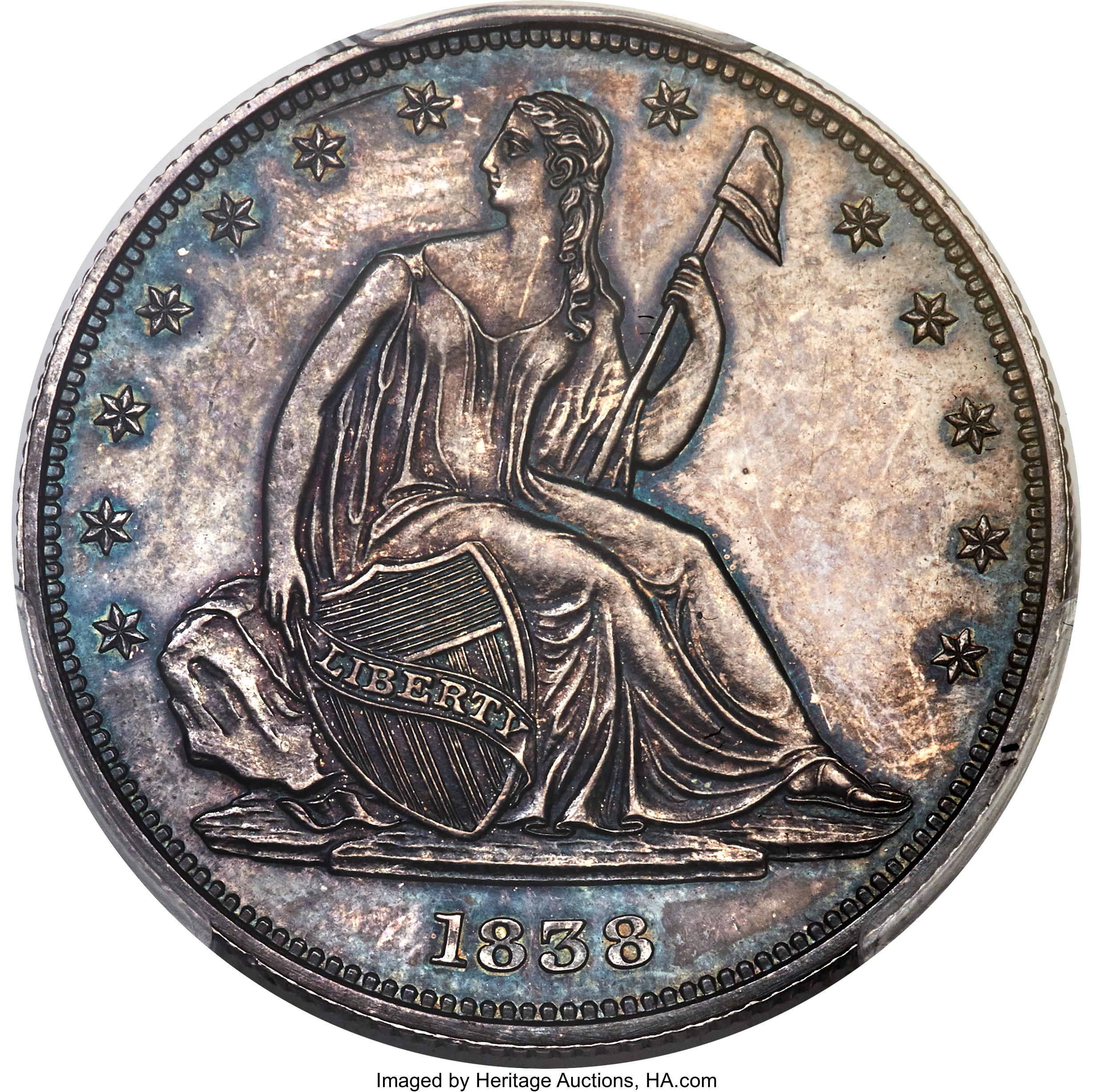 image for: 1838 P50C Seated Liberty Half Dollar, Judd-79 Original, Pollock-89, High R.7, PR63 PCGS....