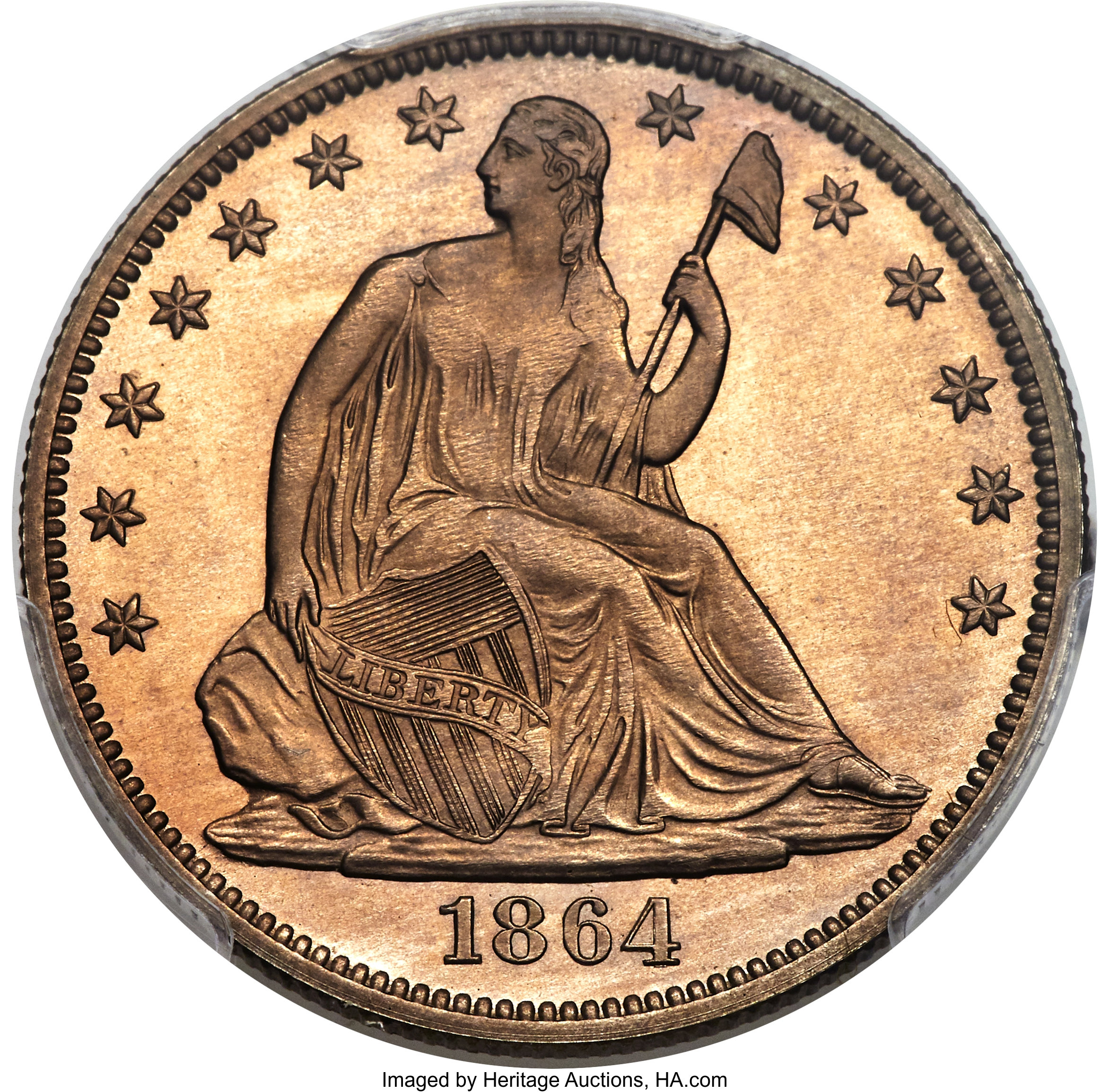 image for: 1864 50C Half Dollar, Judd-394, Pollock-462, R.8, PR65+ PCGS. CAC....