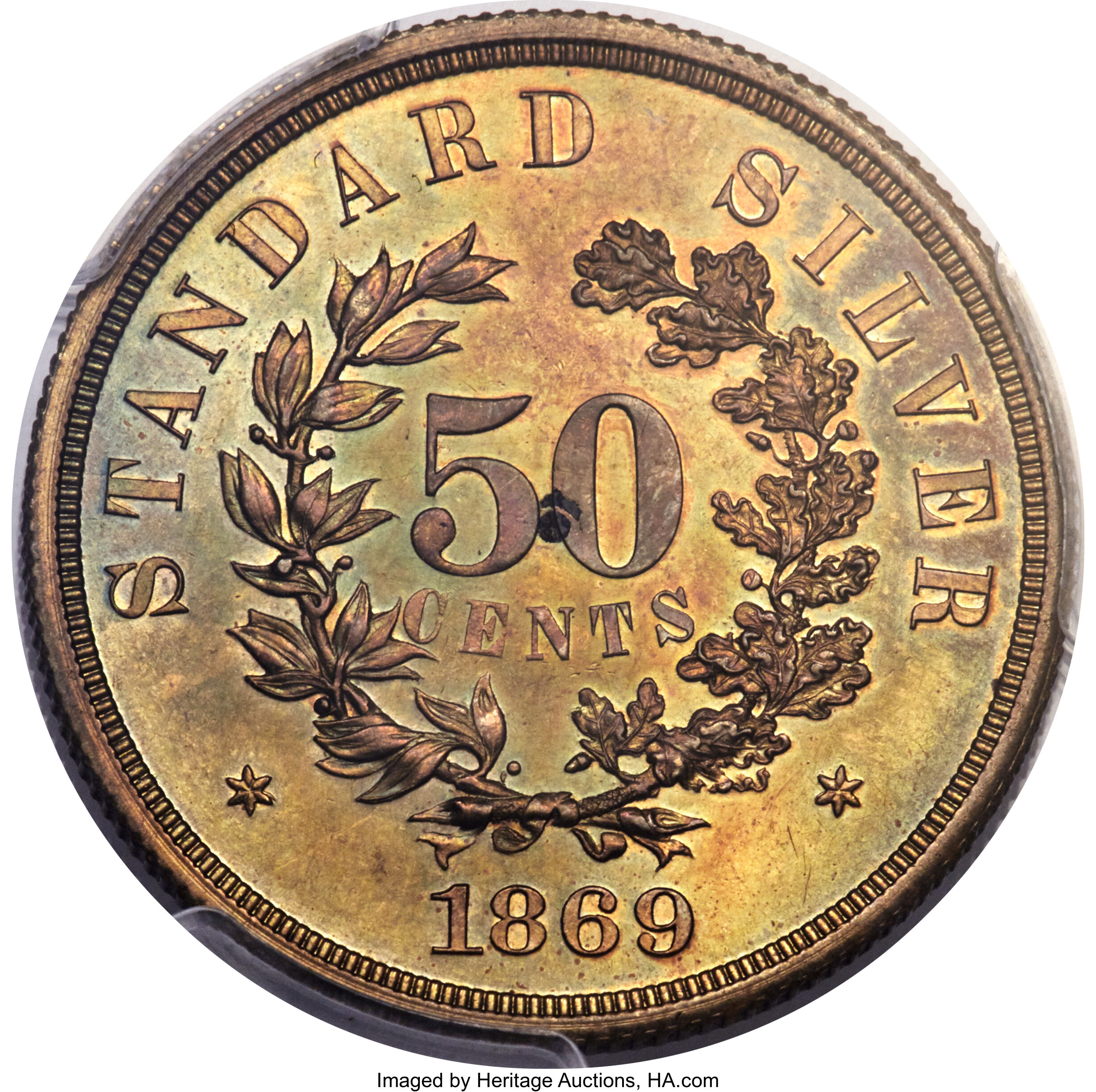 image for: 1869 50C Standard Silver Half Dollar, Judd-759A, Pollock-844, Unique, PR63 PCGS. CAC....