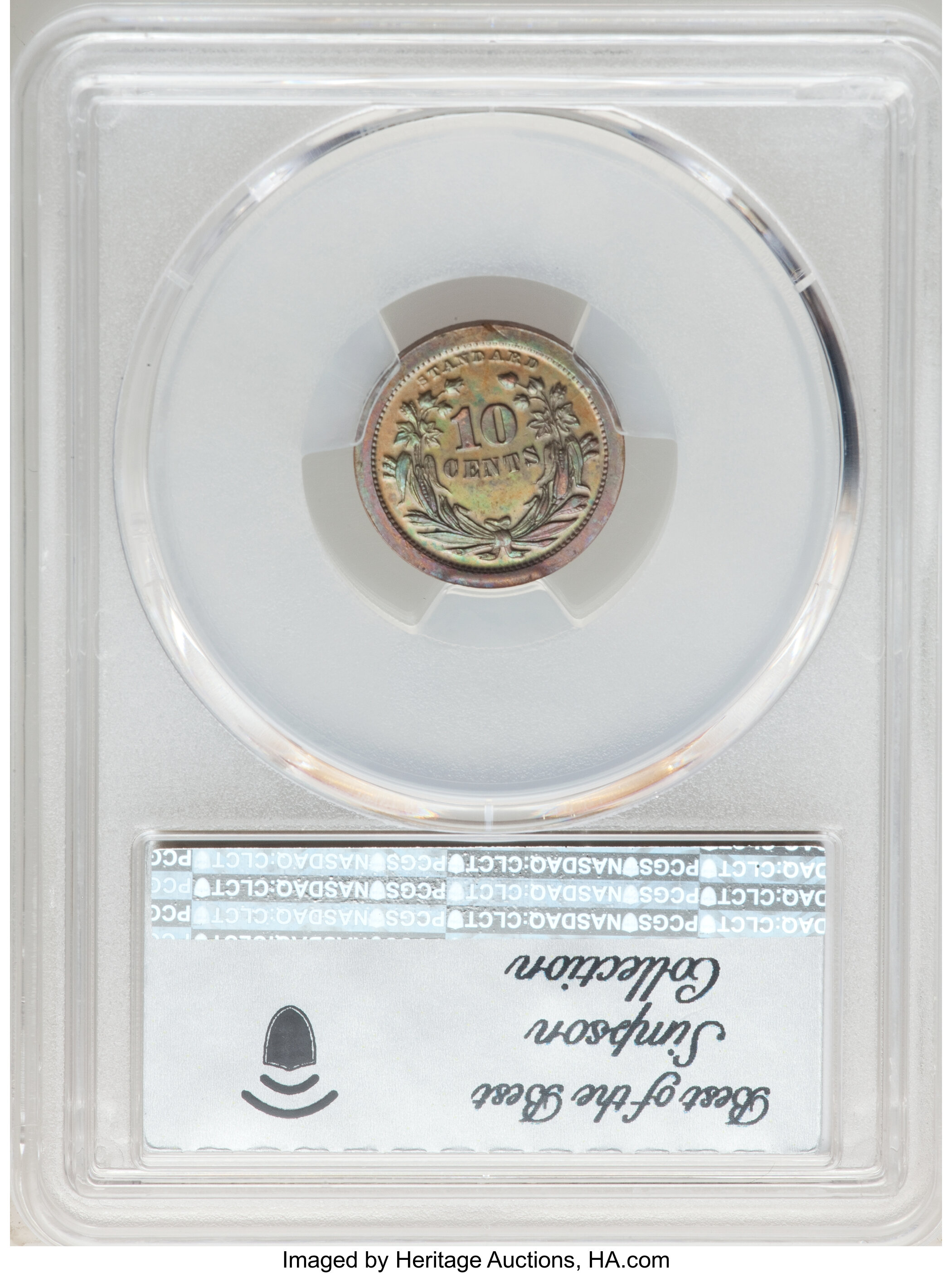 image for: 1870 10C Standard Silver Dime, Judd-828, Pollock-918, High R.6, PR64 Brown PCGS....