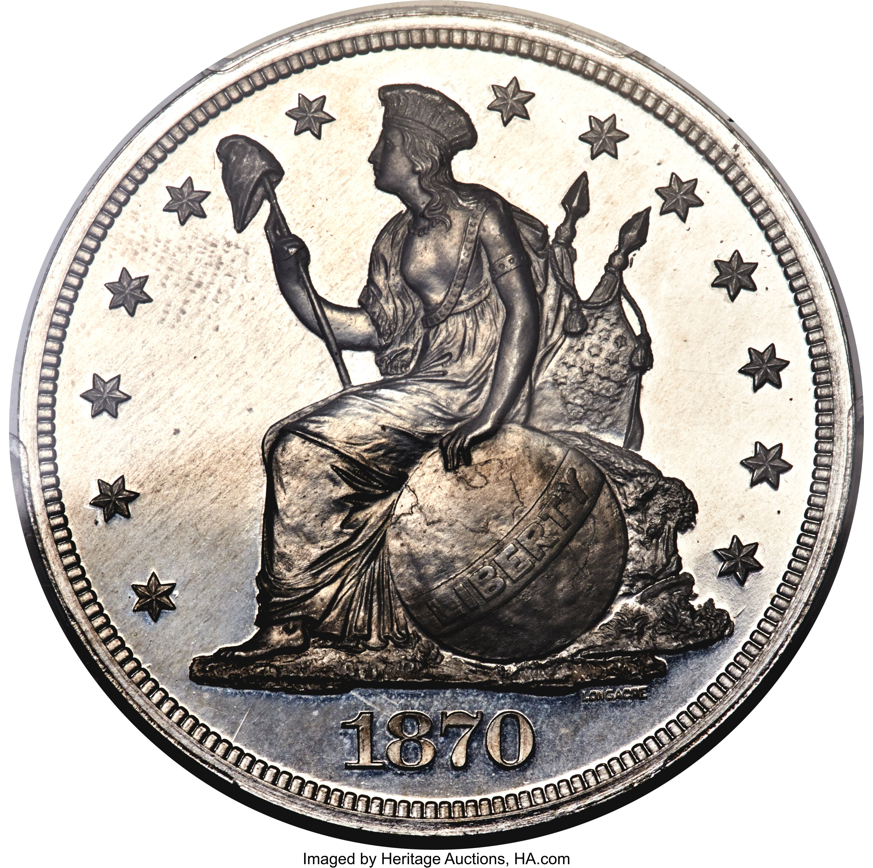 image for: 1870 $1 Indian Princess Dollar, Judd-1019, Pollock-1154, High R.7, PR65 PCGS....