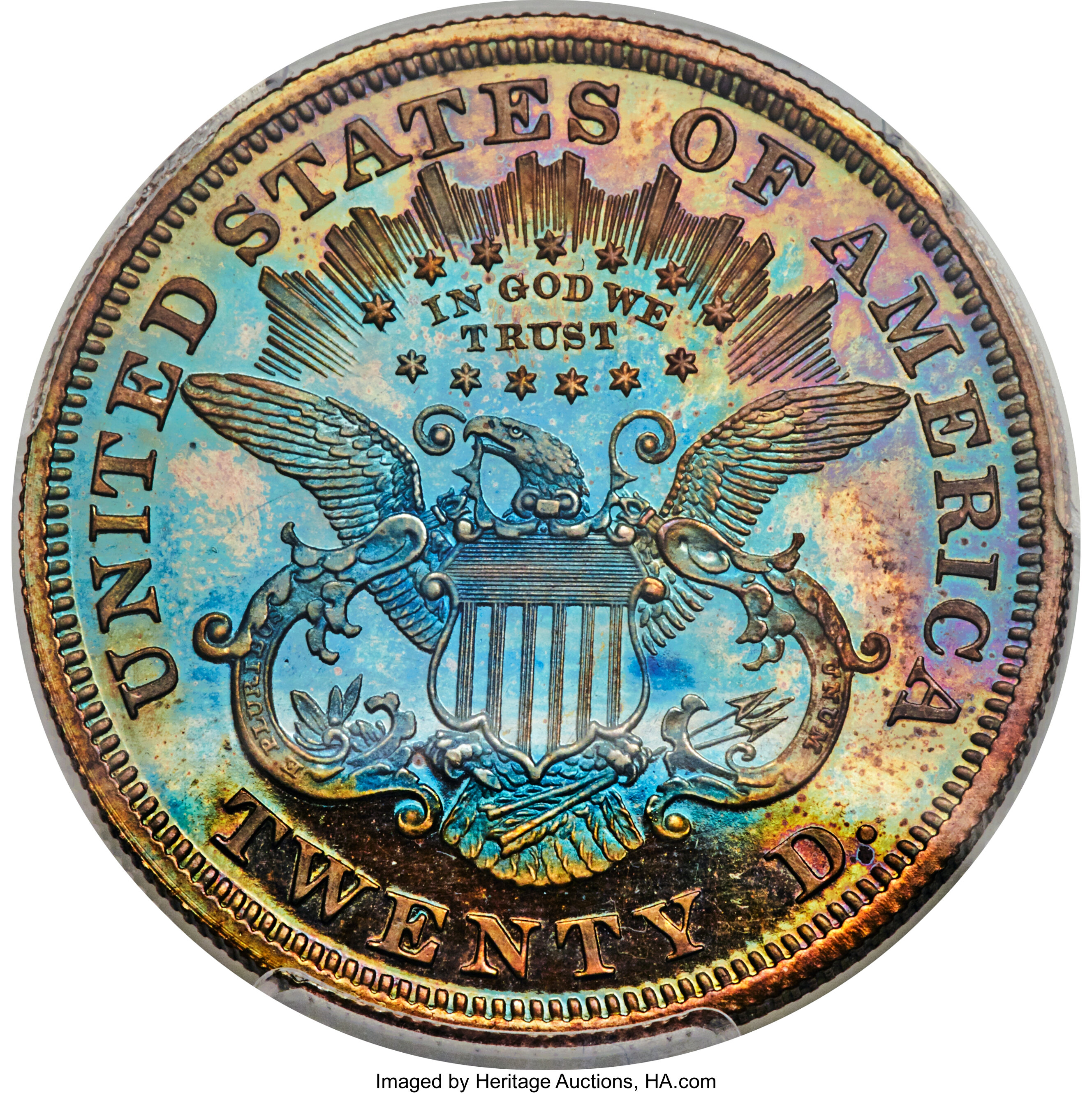 image for: 1874 $20 Double Eagle, Judd-1381, Pollock-1526, R.8, PR66+ Brown PCGS....