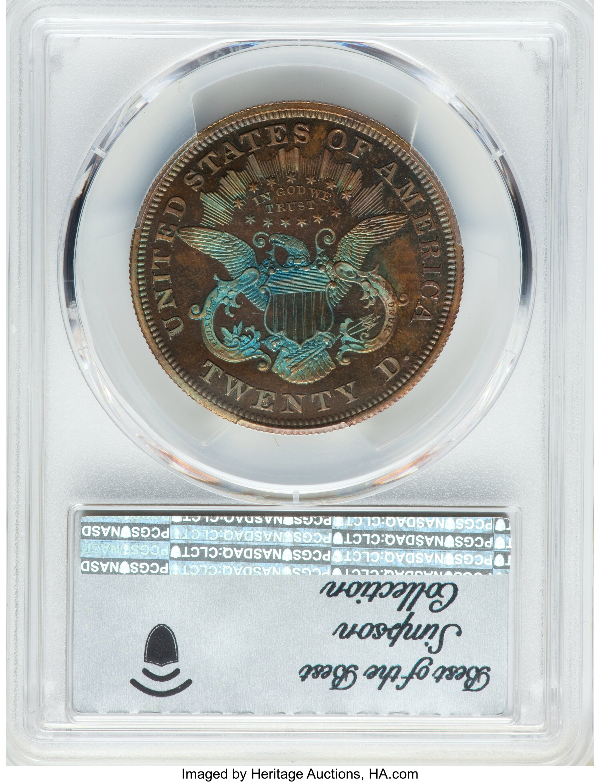 image for: 1874 $20 Double Eagle, Judd-1381, Pollock-1526, R.8, PR66+ Brown PCGS....