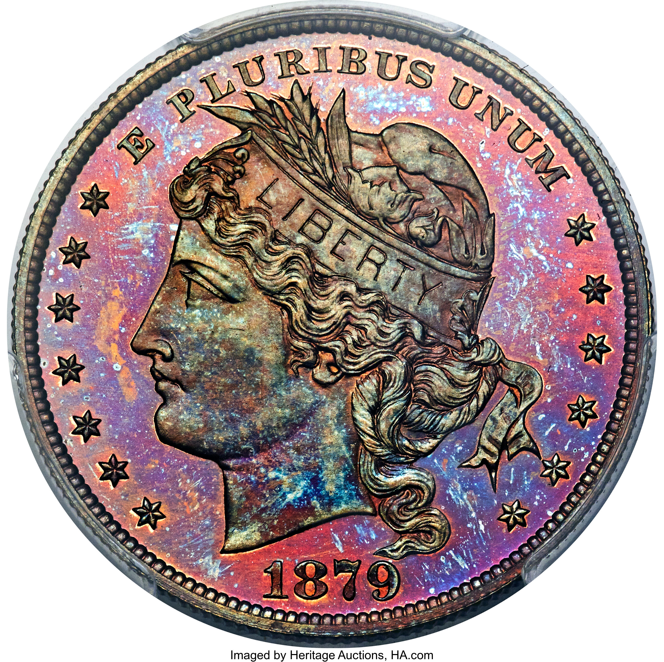 image for: 1879 $1 Goloid Metric Dollar, Judd-1628, Pollock-1824, Low R.7, PR67+ Red and Brown PCGS....