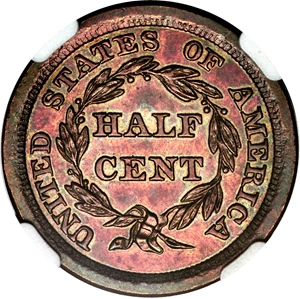 image for: 1840 1/2 C Original PR63+ Brown NGC. B-1, R.5....