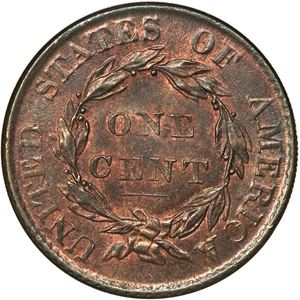 image for: 1819 1C Small Date, N-8, R.1, MS65 Brown NGC....
