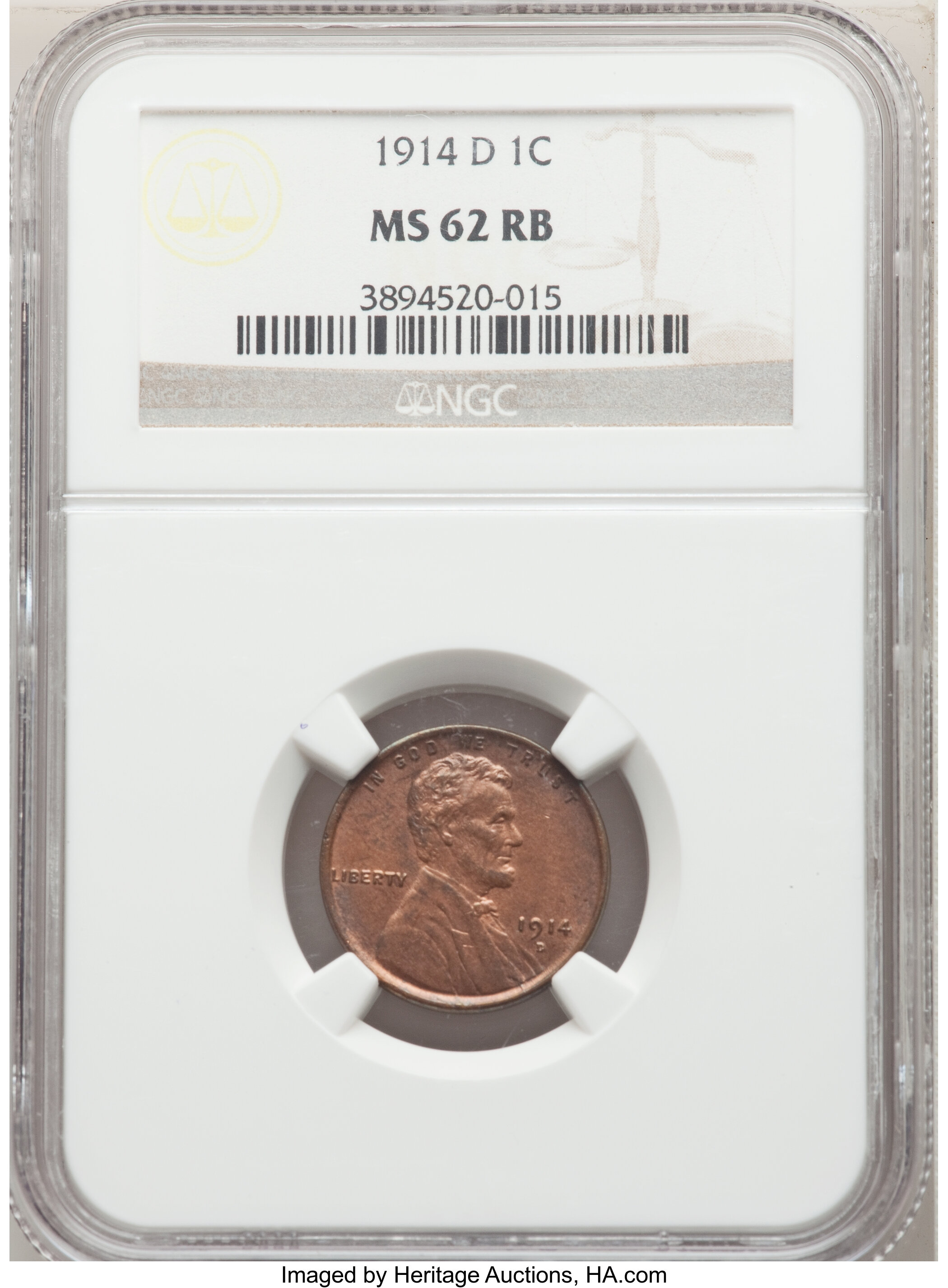 1914-D 1c MS RB MS62 RB CAC thumbnail 8