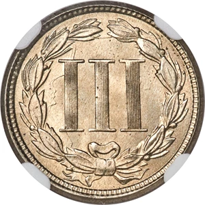 image for: 1865 3CN MS67 NGC....