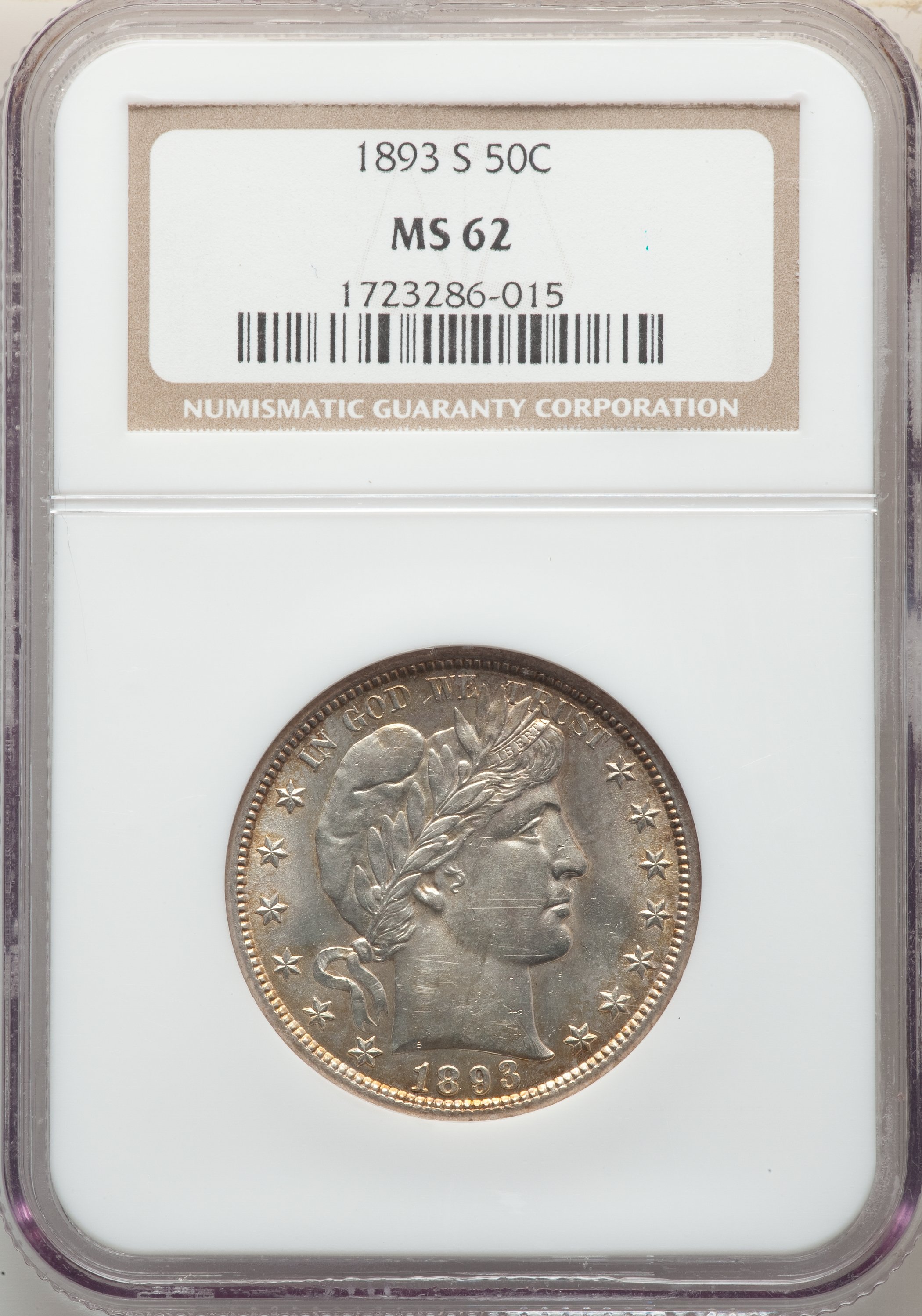 1893-S 50c MS62 thumbnail 4