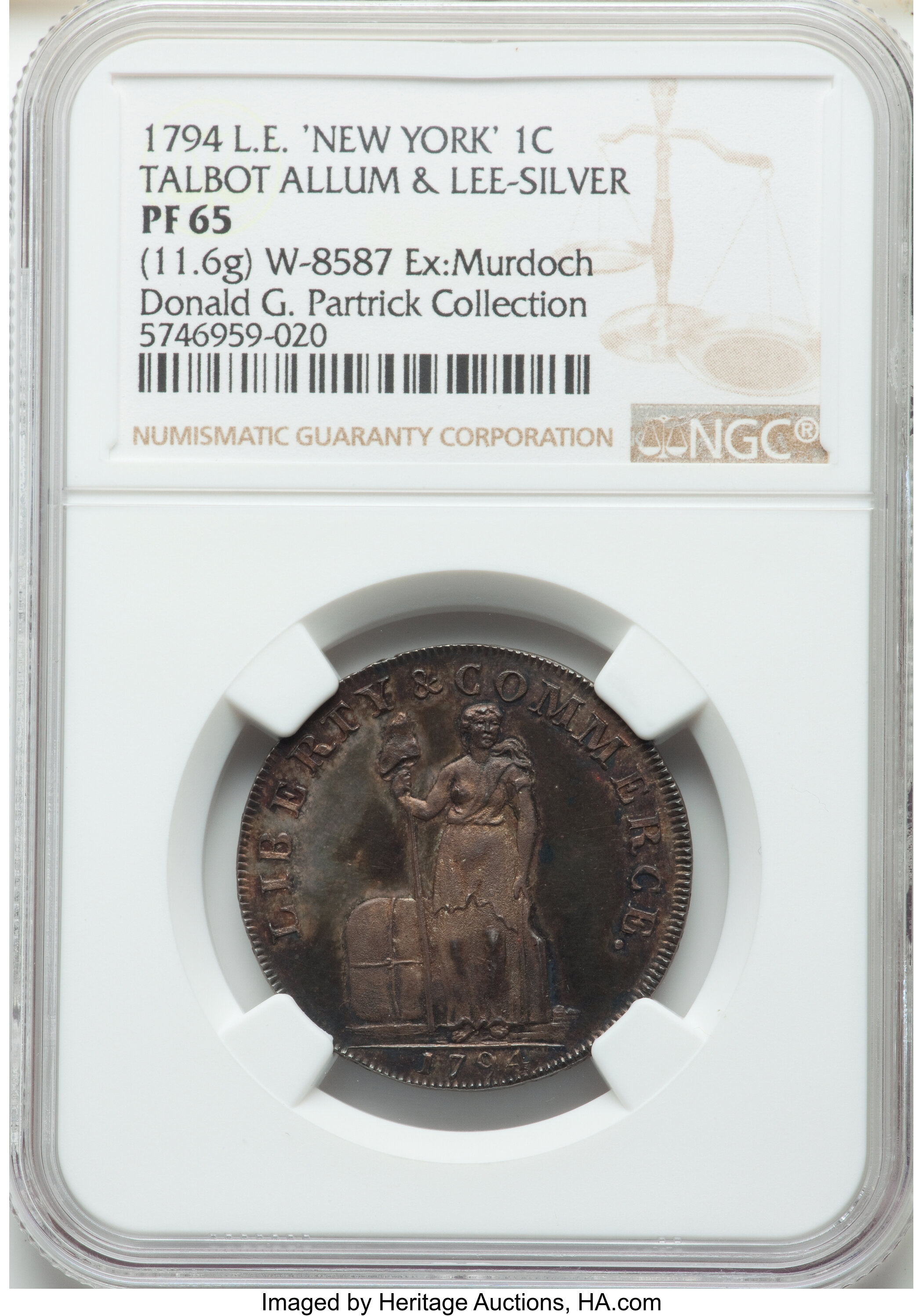 image for: 1794 Talbot, Allum & Lee, NEW YORK, Silver, Lettered Edge, PR65 NGC. Fuld-4, Breen-1034, W-8600, R.8. ...