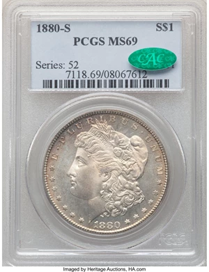 image for: 1880-S $1 MS69 PCGS. CAC....