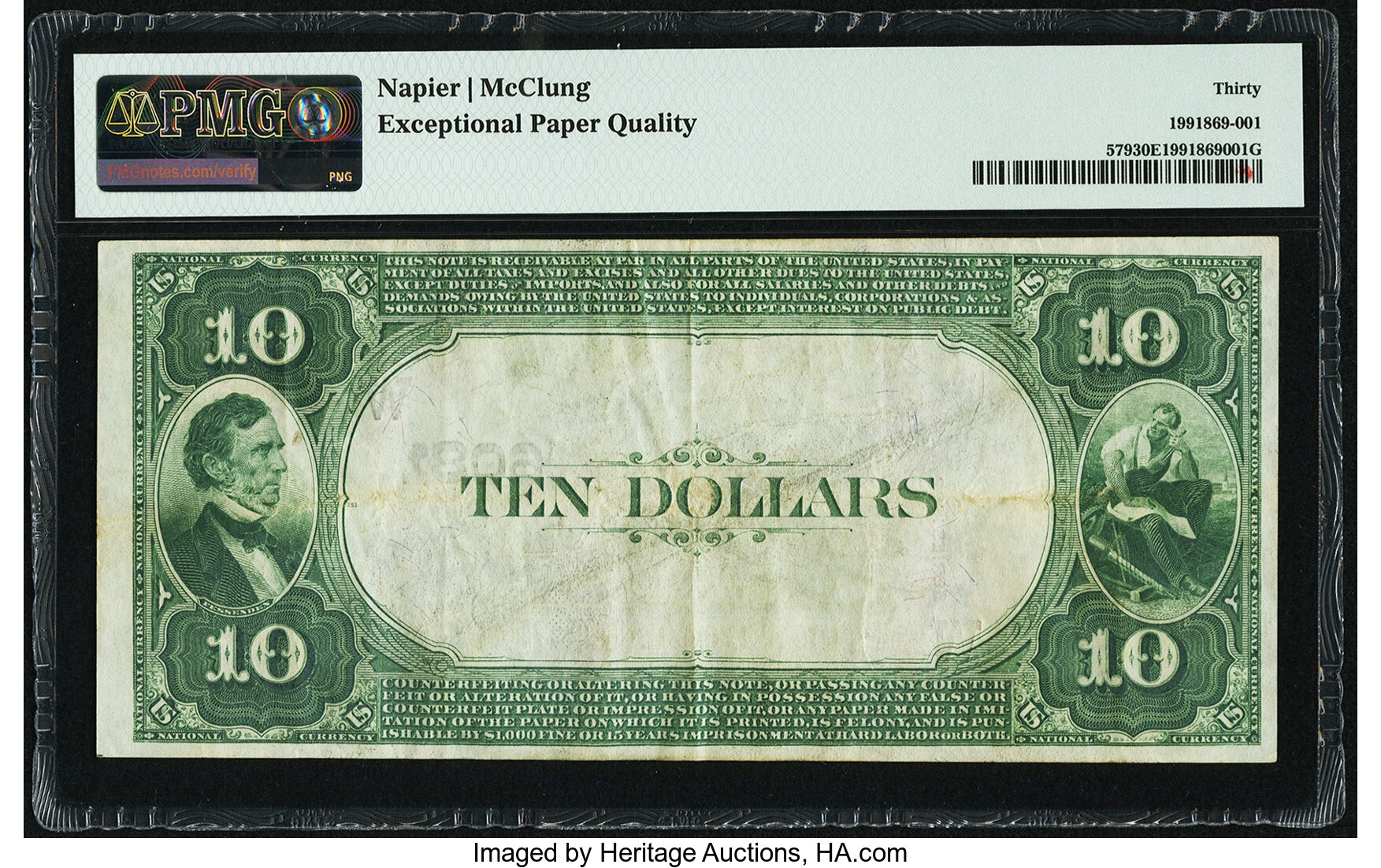 image for: Santa Rosa, NM - $10 1882 Value Back Fr. 579 The First National Bank Ch. # (W)6081 PMG Very Fine 30 EPQ....