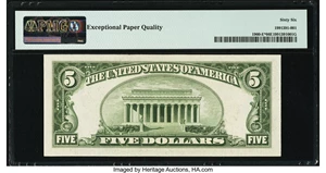 image for: Fr. 1960-E* $5 1934D Federal Reserve Note. PMG Gem Uncirculated 66 EPQ....