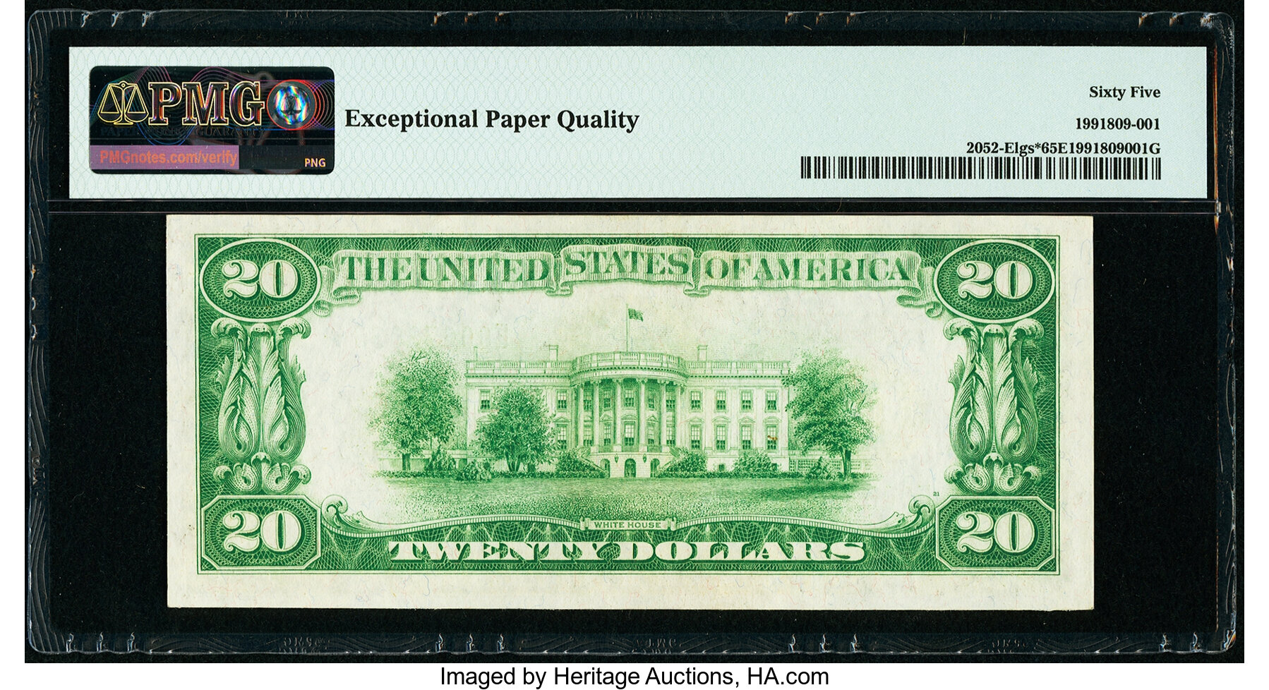 image for: Fr. 2052-E* $20 1928B Light Green Seal Federal Reserve Note. PMG Gem Uncirculated 65 EPQ....