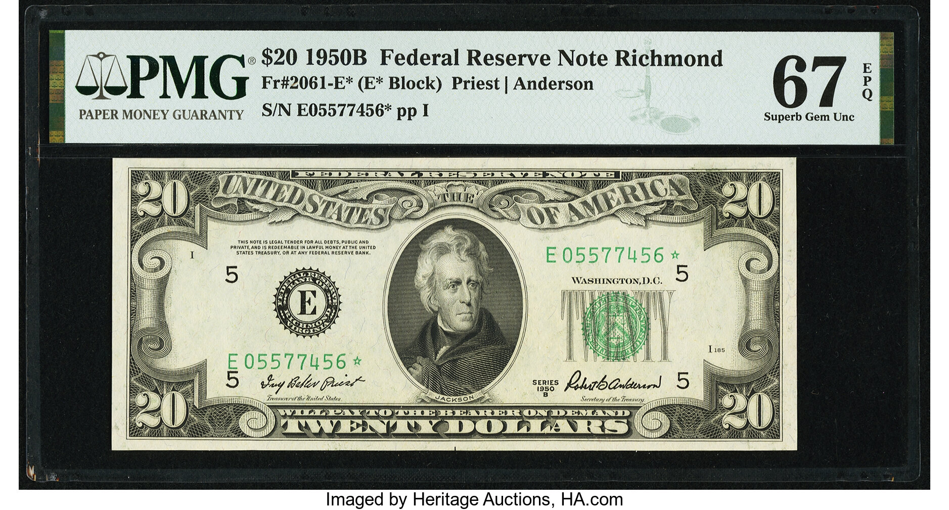 1950B $20 Richmond, Star Replacement (Fr. 2061E*)