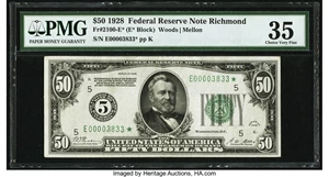 image for: Fr. 2100-E* $50 1928 Federal Reserve Note. PMG Choice Very Fine 35....