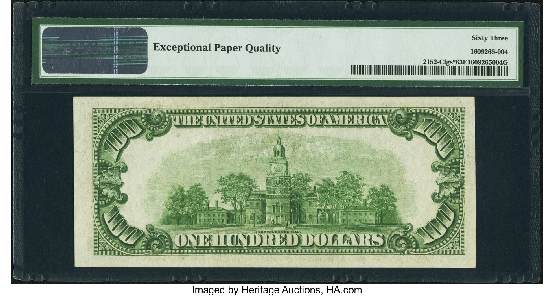 image for: Fr. 2152-C* $100 1934 Light Green Seal Federal Reserve Note. PMG Choice Uncirculated 63 EPQ....