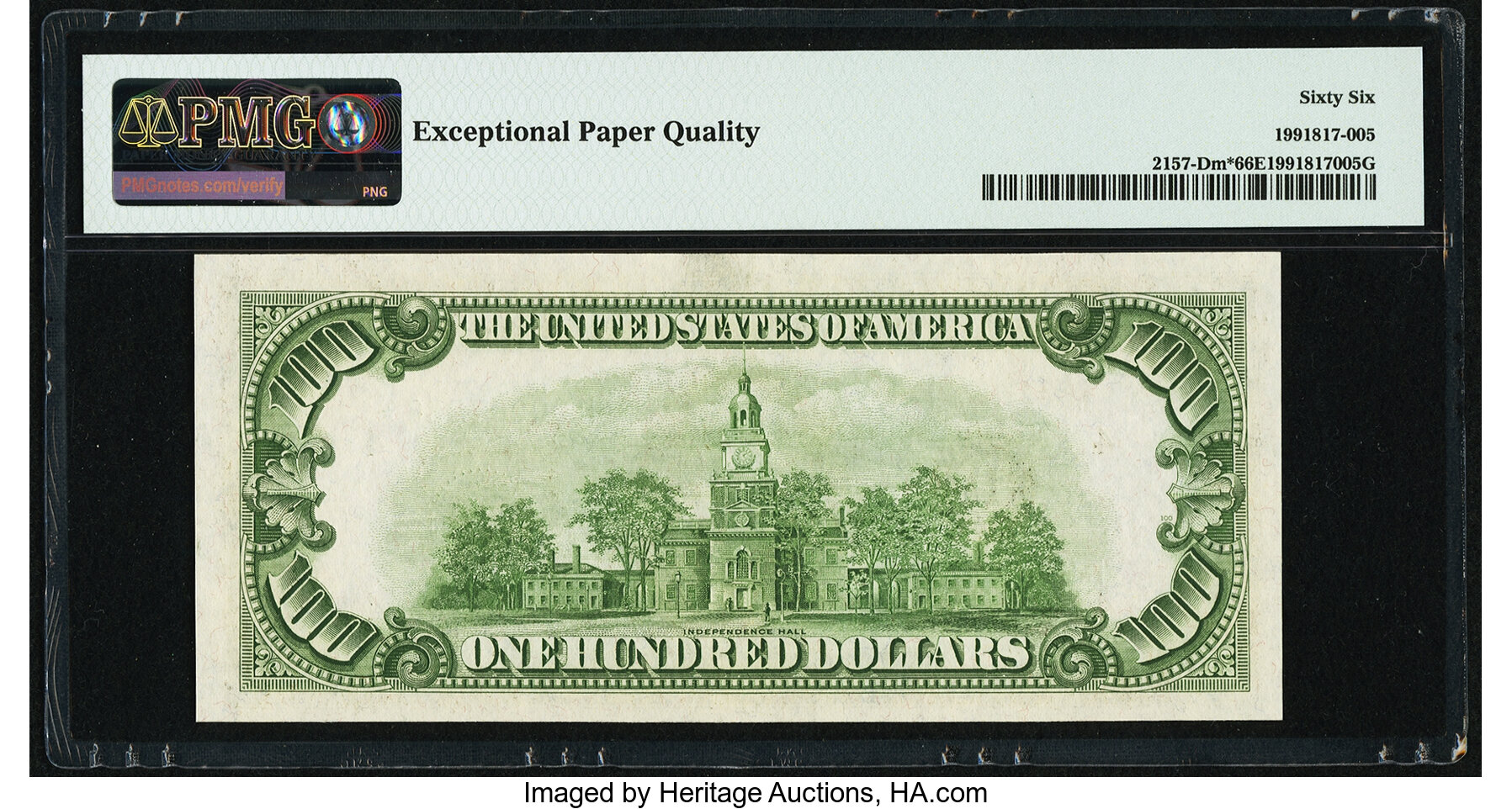 image for: Fr. 2157-D* $100 1950 Mule Federal Reserve Note. PMG Gem Uncirculated 66 EPQ....