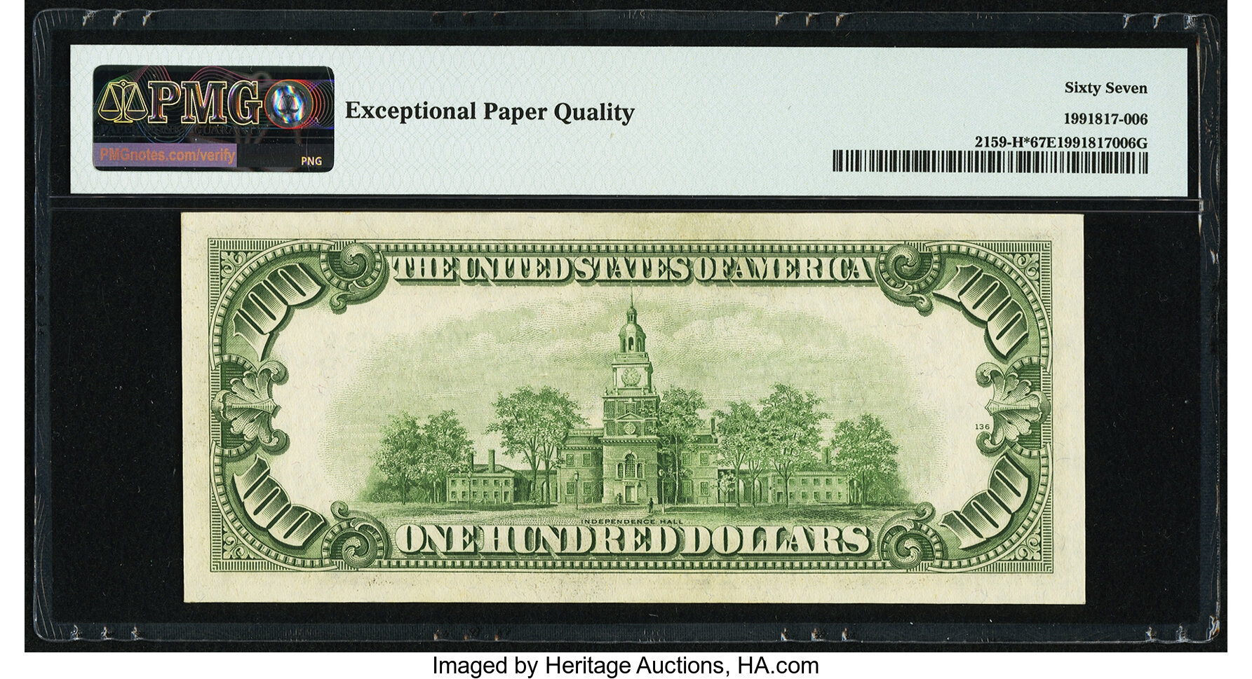 image for: Fr. 2159-H* $100 1950B Federal Reserve Note. PMG Superb Gem Unc 67 EPQ....