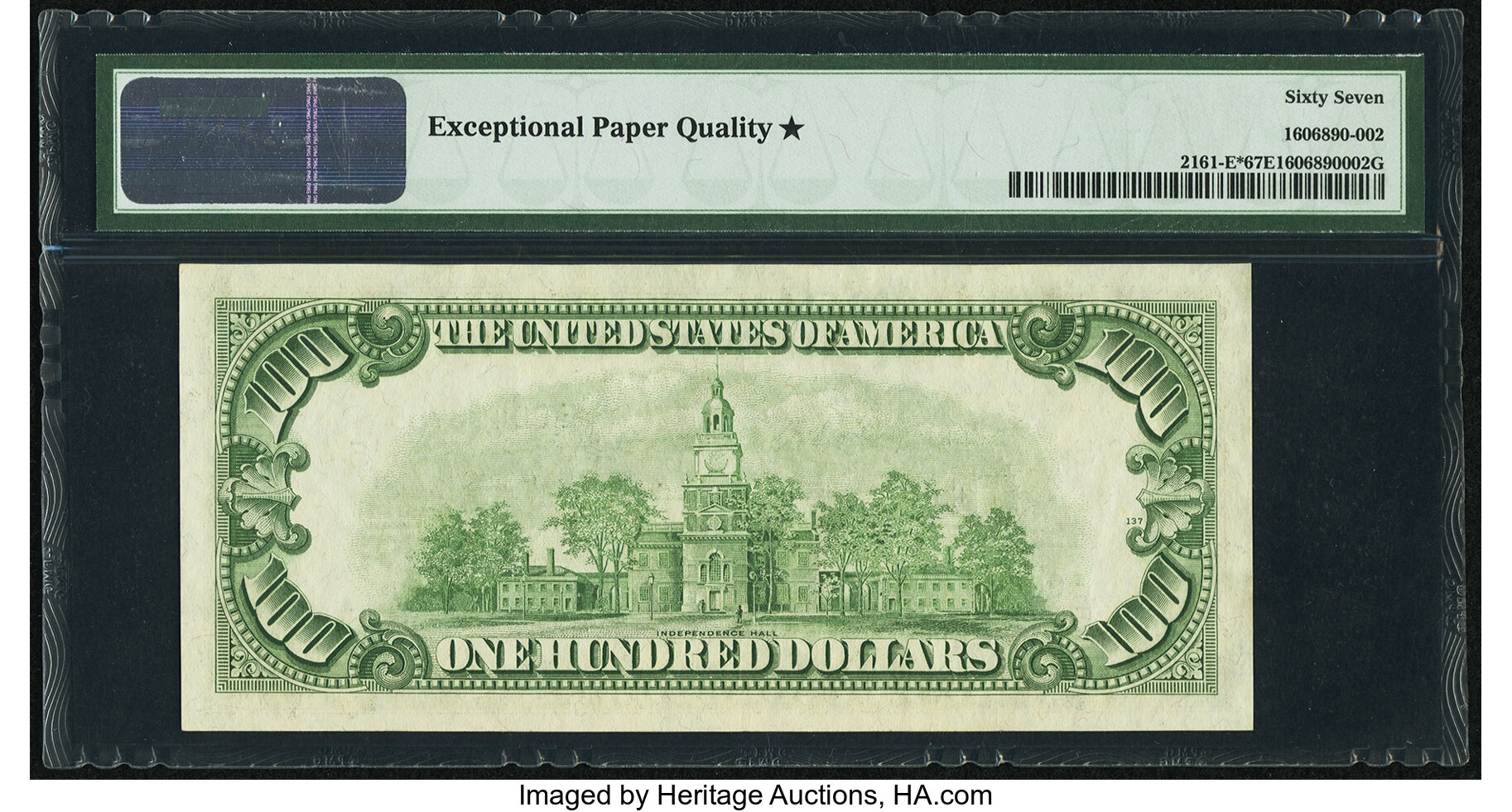 image for: Fr. 2161-E* $100 1950D Federal Reserve Note. PMG Superb Gem Unc 67 EPQ★ ....