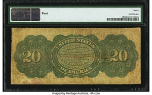 image for: Fr. 126 $20 1863 Legal Tender PMG Fine 12....