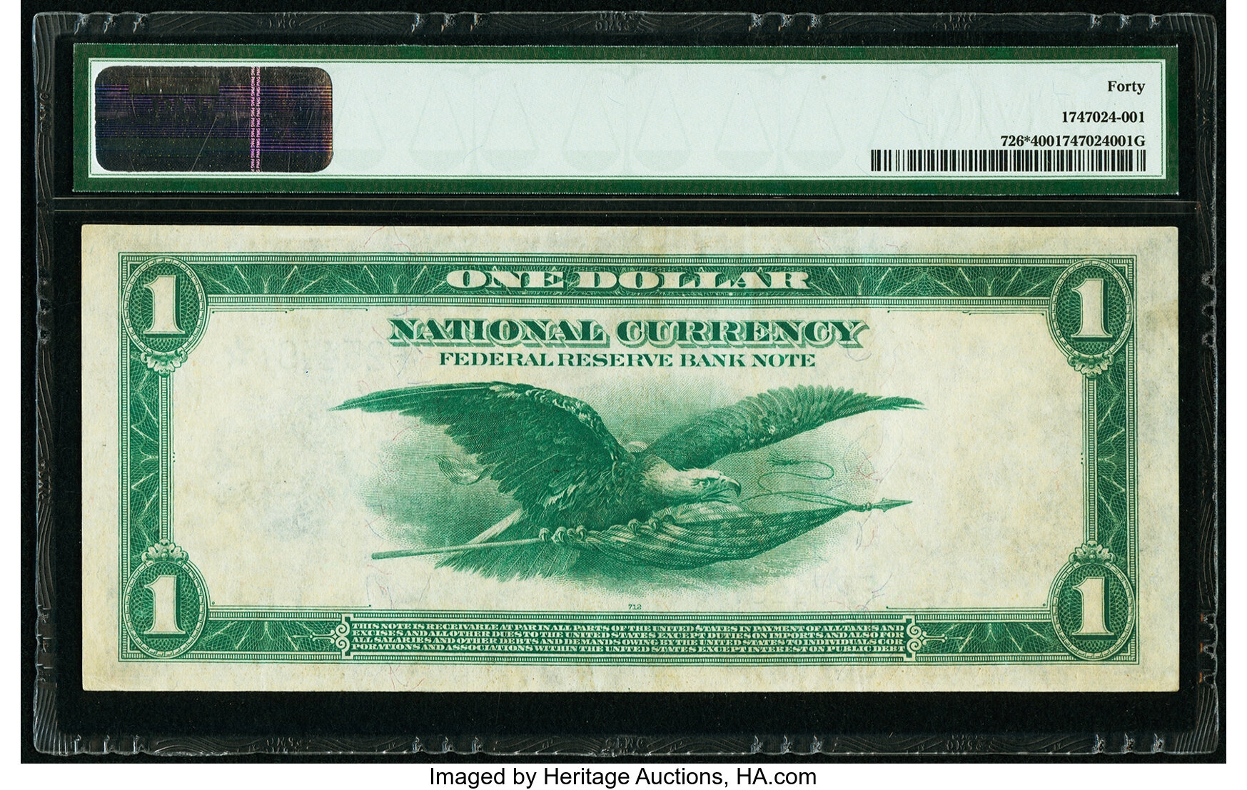 image for: Fr. 726* $1 1918 Federal Reserve Bank Note PMG Extremely Fine 40....