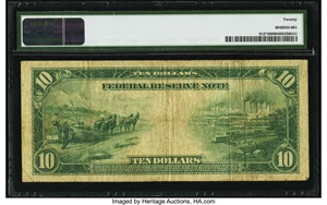 image for: Fr. 912* $10 1914 Federal Reserve Note PMG Very Fine 20....