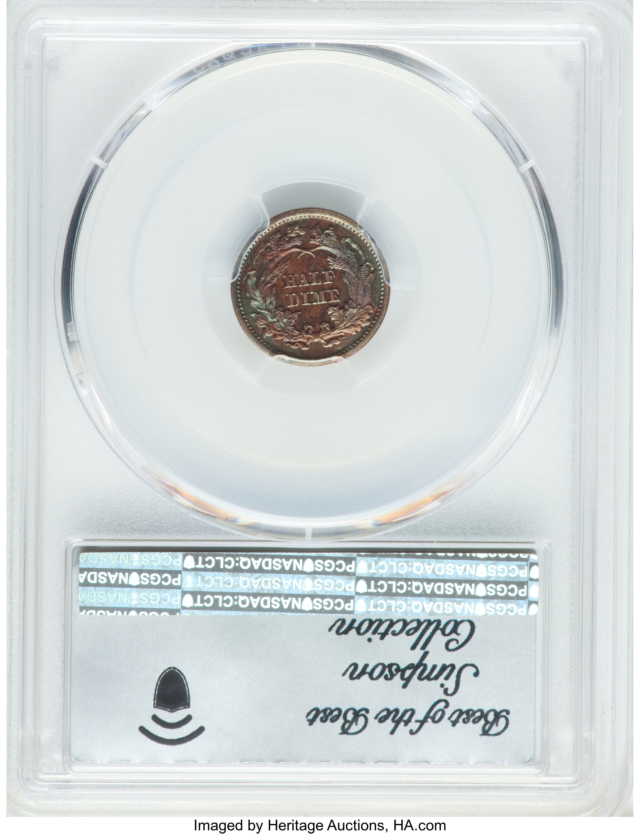 image for: 1870 H10C Half Dime, Judd-818, Pollock-907, Low R.7, PR66 Red and Brown PCGS. CAC....