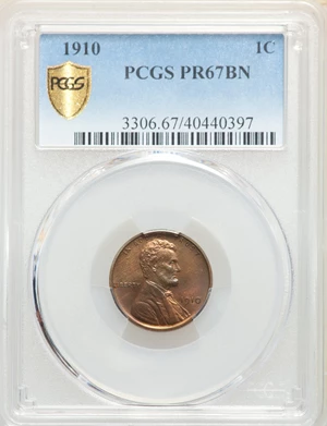 image for: 1910 1C PR67 Brown PCGS....