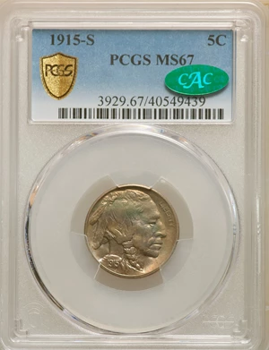 image for: 1915-S 5C MS67 PCGS. CAC....