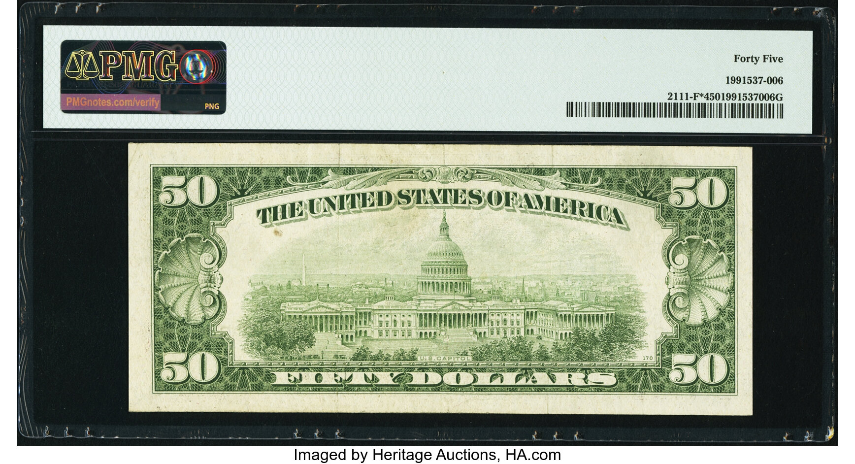 image for: Fr. 2111-F* $50 1950D Federal Reserve Note. PMG Choice Extremely Fine 45....