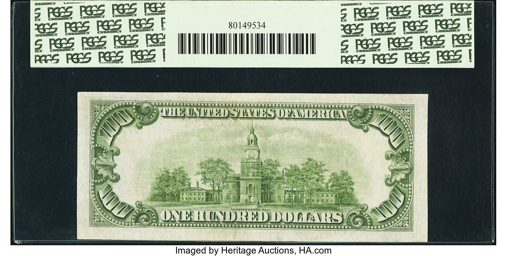 image for: Fr. 2152-E* $100 1934 Dark Green Seal Mule Federal Reserve Note. PCGS Very Fine 30....